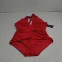 Daci Womens Front Cross Plus Size One Piece Swimsuits Tummy Control Keyhole Bathing Suits Swimwear (X-Large, Red)