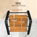 HBTower Step Ladder,Lightweight Aluminum Folding Step Stool with Anti-Slip Wide Pedal,330lbs Capacity Step Ladder for Household,Kitchen,Office - BlackWoodgrain