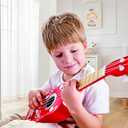 Hape Kid's Wooden Toy Ukulele, Red, L: 21.9, W: 8.1, H: 3 inch