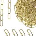ECUDIS 20 Feet Pendant Light Fixture Chain, Lighting Hanging Chain Extension with Connection Locks, Lighting Chain Replacement for Chandelier, Plants, Fruit Basket (Brass)