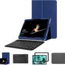 Hanalette 4 in 1 Tablet Sleeve, Blue Case, Protective Glass, Keyboard