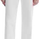 Womens Jeans High Waisted Straight Leg Stretchy Jeans Trendy Wide Leg Casual Fit Denim Pants (6, White)