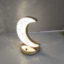 Moon Lamp, Crystal Lamp 3 Color Modes & Touch Control, Cute Night Light for Kids Girls Birthday, Bedroom,Ramadan Decorations