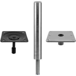 Boat Seat Pedestal Mount Kit with 3/4" Seat Pin Post and 7" x 7" Pedestal Plate, For Marine Pontoon, Fishing Boats, Bass 97749-7