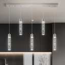 Pendant Lights LED Kitchen Island Hanging Light Fixture, Dining Room Light Fixture(Brushed Nickel 5-Light 6000K 33W)