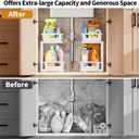 Under Sink Organizer 2 Pack, 2 Tier Adjustable Height Reinforced Carbon Steel Under Kitchen Bathroom Sink Storage Organizer, Smooth Pull-Out Under Sink Cabinet Rack Drawer Organizer, White