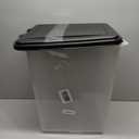 IRIS USA Airtight Dog Food Storage Container, Up to 54 lbs, Attachable Wheels, For Dog Cat Bird and Other Pet Food Storage Bin, Keep Fresh, Translucent Body, Easy Mobility, Black