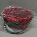 Thyle Christmas Gift Basket Empty Wrapping Set, Red Small Xmas Bamboo Woven Handle Basket with Transparent Gift Bag and Plaid Bow with Bell for Christmas Gifts Holiday Party Decor, 7"x 5" x 4"