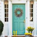 LLZLL Purple Spring Wreaths for Front Door 22 Inch Summer Wreath Artificial Violet Lavender Wreath with Eucalyptus Leaf for Spring Easter Home Decorations