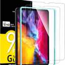 NEW'C 2 Pack Designed for iPad Air 5/4 10.9 Inch (2022/2020), iPad Pro 11 Inch (2022/2021/2020/2018) Screen Protector Tempered Glass, Ultra Resistant (Easy Installation Frame) (Transparent)