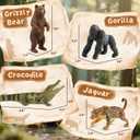 Zippytots 9 PCS Zoo Animal Toys for Kids 3-5 Realistic Plastic Wild Animal Figurine Toys Educational Learning Toy for Kids Boys Girls Toddlers