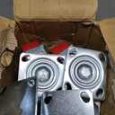 VEVOR Caster Wheels Set of 4, 6" Heavy Duty Casters (2 Rigid and 2 Swivel Casters with Side Brake) Polyurethane Iron Core Plate 4000LBS Capacity