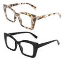 Rayzzol Oversized Reading Glasses for Women – Blue Light Blocking Readers, Bold Square Frame, Clear Lens, Spring Hinge