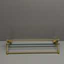 Bathroom Glass Shelf with Towel Rack Organizer Wall-Mounted Bathroom Storage SUS304 Stainless Steel Track Wall-Mounted Tempered Glass Stainless Steel Shelf (Brushed Gold, 20-inch)