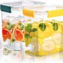 Elsjoy 2 Pack 0.9 Gallon (3.5 L) Plastic Drink Dispenser with Spigot, Fridge Beverage Dispenser Cold Drink Container for Iced Tea, Lemonade, Party, "  ."  ."