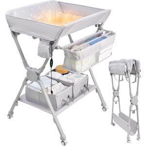 Baby Changing Table, Auto Warmer Portable Folding Changing Table