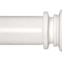 White Curtain Rods for Windows 28 to 48 Inches Adjustable Decorative 1 Inch Diameter Single Window Curtain Rod Set with Classic Finials, White Finishing