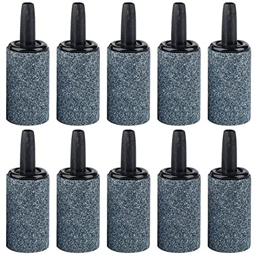 Pawfly Aquarium Air Stone 1 Inch, Fish Tank Air Stone Aerator Bubble Diffuser for Nano Air Pumps Small Buckets and Fish Tanks, Grey, 10 Pack