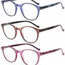 NORPERWIS 5 Pairs Reading Glasses - Standard Fit Spring Hinge Readers Glasses for Men and Women (Black Purple Red Blue Brown, 1.50)