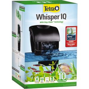 Tetra Whisper IQ Power Filter 10 Gallons, 105 GPH, with Stay Clean Technology