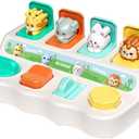 Cause-And-Effect Toy for toddlers 2-3  Developmental Toy With Buttons & Colors  Color Sorting Animal Toys  For Kids, Toddlers, Babies  18 Months +  Pop-Up toys, 6-12 months, 1-3 years baby.