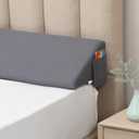Vekkia Full Size Bed Wedge Pillow/Headboard Pillow Wedge/Mattress Wedge,Bed Gap Filler to Close Gap (0-6") Between Headboard and Mattress (Gray 54"x10"x6") (Full(10 in x6 in x54 in--Big), Grey)