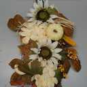 2PCS Fall Teardrop Swag 17.7 Autumn Wall Hanging Wreaths Artificial Pumpkin Maple Swags for Front Door Thanksgiving Harvest Festivals Halloween Decorations (Champagne)