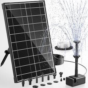 POPOSOAP 8 W Solar Fountain for Outdoors, Solar Pond Pump with 8 Water Spray Modes, 1.5 m Water Hose, Low Water Protection, Filter Sponges, for Garden Pond, Bird Fountain, Water Absorption