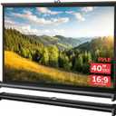 Pyle Portable Projector Screen 40 Inch - Versatile Mobile Stand, Easy Pull-Out, Lightweight & Durable for Indoor and Outdoor Presentations, Schools, Meetings, and Conferences, PRJTP46, White