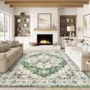 Amazon.com: zesthome WashableRug 5x7 Area Rugs,Stain Resistant Rugs for Living Room,Bedroom,Non-Slip Backing Home Decor Rug, Vintage Medallion Pattern Rugs (Green,5'x7') : Home & Kitchen