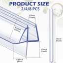 Frienda 4 Pcs Shower Door Bottom Seal 1/2" x 36' Clear PVC Glass Door Sweep Shower Frameless Seal Strip for Replacement Stopping Leaks and Creating Water Barrier