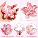 4 PCS Flower Hair Clips for Women Medium Floral Claw Clips