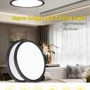 6Pack 16 Inch Led Flush Mount Ceiling Light Panel, 32W,3480LM, 3000K/4000K/6000K CCT Selectable,Ultra Thin Round Black Ceiling Light Fixture for Hallway Kitchen Bedroom Home Office Bathroom