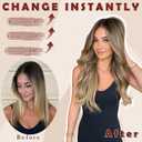 FESHFEN Clip in Hair Extensions for Women - 4 Pcs Thick Double Weft Long Wavy Soft Synthetic Blends Well Hair Extension, 20 inch Toffee Mixed