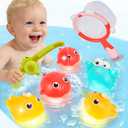 Light Up Toddler Bath Toys for Kids Ages 1- 3,7PC No Holes Baby Shower Bath Toys Set,Fun Magnetic Fishing Game Bathtub Toy,Birthday for Baby Boys Girls 1 2 3 4 5 6 Old Year