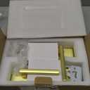 Haidms Gold Front Door Handle - Entry Door Lever and Deadbolt Set, Modern Brushed Gold Exterior Door Lock Set, Square Front Door Handles (1 Pack)