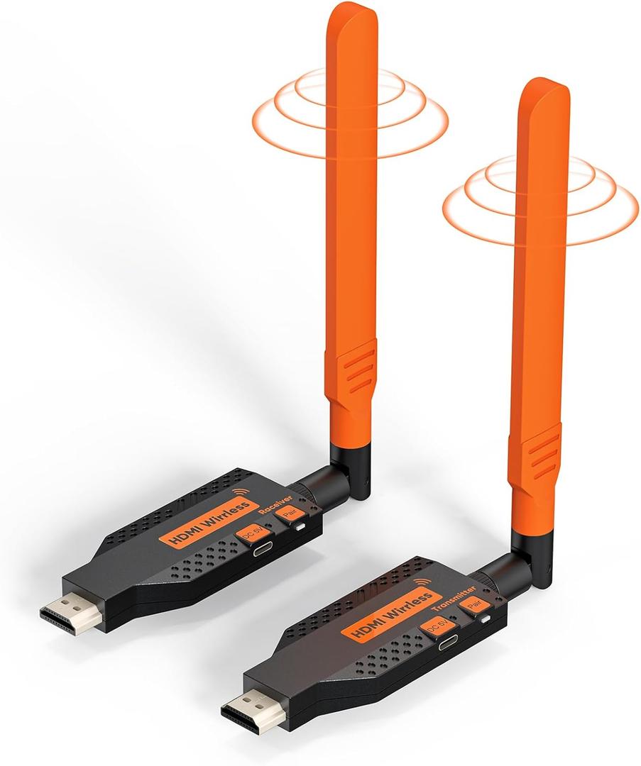Wireless HDMI Transmitter and Receiver, Long Range 150M/450Ft, 1080P HD Streaming, Plug & Play HDMI Extender for TV, Projector, Laptop, Gaming Console, Ideal for Home, Office, Classroom Use