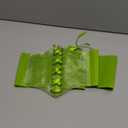 WHIPPY Women Lace-up Corset Waist Belt Transparent PVC Lace Crochet Petal Elastic Wide Belt for Dress (XL: Fit Waist 39-42 Inches, Green)