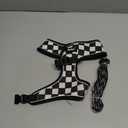PUPTECK Soft Mesh Dog Harness and Leash Set Pet Puppy Cat Comfort Padded Vest No Pull Harnesses, Checkered Black&White, L