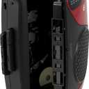 GPX Portable Cassette Player, Compatible With Headphone, 3.54 x 1.57 x 4.72 Inches, Requires 2 AA Batteries - Not Included, Red/Black (CAS337B) Black/Red