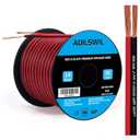 14AWG 50FT Speaker Wire, 2 Conductors Electrical Red Black Cable Hookup LED Lighting Strips Flexible Wire Extension Cord 14 Gauge Copper Clad Aluminum Copper Wire 12V/24V DC Cable