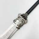 Three Pointed Two Blade Sword Stainless Steel Decorative Prop, Movie Cosplay Ornament Decoration 57.48 inches