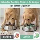 Silicone Dog Slow Feeder Bowl Insert with Suction Cups, Cuttable Food-Grade Lick Mat Divider Fits Stainless Steel Ceramic Glass Dog Bowls, Helps Slow Down Eating, Green