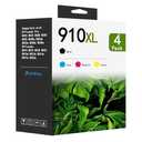 910XL Ink Cartridges Combo Pack (4-Pack, Black/Cyan/Magenta/Yellow) Replacement for HP 910XL 910 Ink Cartridges with OfficeJet 8010 8015 8018 Pro 8020 8025 8028 8030 8035 8025e 8028e Printer CYAN LEAKING