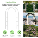 VENUZOR 7.87x4.59ft Matte White Cast Iron Garden Arch Trellis, Weather-Resistant