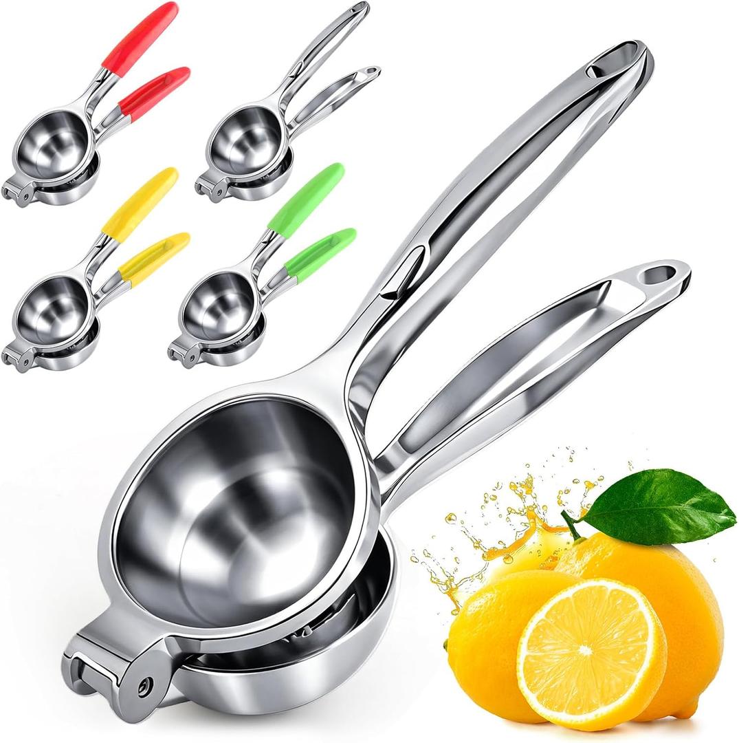 Lemon Squeezer Large, Lemon Squeezer Juicer Stainless Steel, Heavy Duty Manual Citrus Juicer Hand Press, Kitchen Tools Lime Squeezer Bar Tool, Easy to Clean Metal Lemon Hand Press