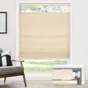 LazBlinds No Tools No Drill Cordless Cellular Shades, Top Down Bottom Up (TDBU) Honeycomb Shades for Home, Light Filtering Thermal Insulation Blinds for Windows, 25" W x 48" H, Beige