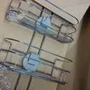 Kenney KN614124 Easy Slide 4-Way Adjustable Shower Caddy, 25.5" L x 12.25" W x 5" D Rust-Resistant Configurable Metal 2-Shelf Hanging Caddy with Soap Dish, Suction Cups and Razor Holders, Chrome