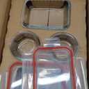 Pyrex Freshlock (7Pack) Glass Food Storage Containers Set, (1, 2, 4 Cups) Airtight & Leakproof Plastic Locking Lids BPAFree, Meal Prep Containers Set, Freezer Dishwasher Microwave Safe