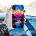 Compatible with iPhone 11 Case - Shockproof Full Body Case for Men and Women, Anti-Scratch, Stylish Design with Mountains and Streams at Sunset Compatible for iPhone 11